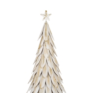 Large White Metal Christmas Tree on Wooden Stand - Thumb 2