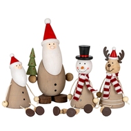 Wooden Jolly Sitting Reindeer Decoration - Thumb 4