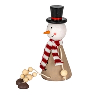 Wooden Jolly Sitting Snowman Decoration - Thumb 2