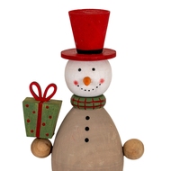 Wooden Snowman with Present - Thumb 3
