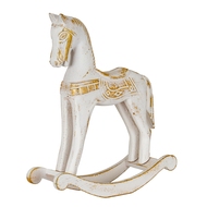 Small Whitewashed Wooden Rocking Horse - Thumb 1