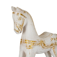 Large Whitewashed Wooden Rocking Horse - Thumb 3
