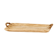 Set Of 4 Artisan Rectangular Trays With Rope Handles - Thumb 7