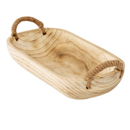 Set Of 2 Artisan Deep Rectangular Trays With Rope Handles - Thumb 5