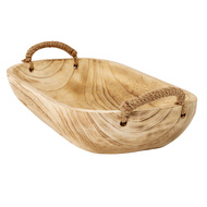 Set Of 2 Artisan Deep Rectangular Trays With Rope Handles - Thumb 7
