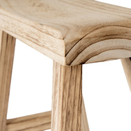 Large Wooden Artisan Stool - Thumb 3