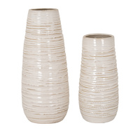 Medium Ribbed Ceramic Column Vase - Thumb 2