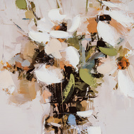 Still Life Cosmos Hand Painted Canvas in Frame - Thumb 2