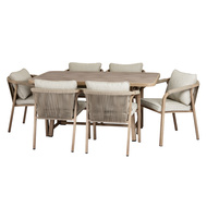 Harlow Collection Outdoor 6 Seater Dining Set - Thumb 1