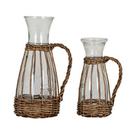 Briar Collection Large Glass And Wicker Carafe With Handle - Thumb 2