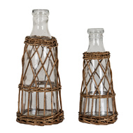 Briar Collection Medium Glass And Wicker Bottle Carafe - Thumb 2