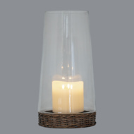 Briar Collection Large Hurricane Lantern With Wicker Tray - Thumb 3