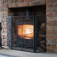 Heavy Large Black Ornate Fire Screen - Thumb 2