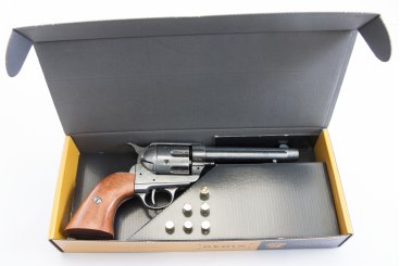 Colt Peacemaker With Wooden Handle Gun Metal Finish Boxed
