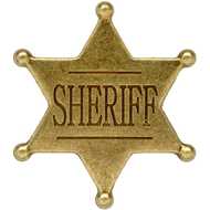 Six Point Ball Tipped Sheriff Badge
