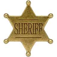 Six Point Ball Tipped Sheriff Badge