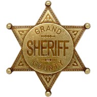 Gold Coloured Grand County Sheriff Badge