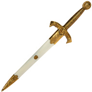 French Medieval Dagger White And Gold