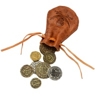 Leather Bag With 8 Coins