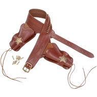 Western Leather Holster with Badges + Bullets