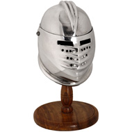 Miniature Maximilian helmet and stand