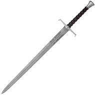 King Arthur Damascus Steel Blade Sword with Leather