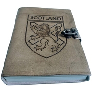 Hand Made Light Tan Leather Scotland Journal 200 Pages